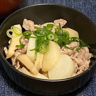 簡単！豚肉と山芋のめんつゆマヨ炒め